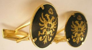 - Damascene Scottish Rite Freemason Vintage Cuff Link Double - Headed Eagle Lagash 5