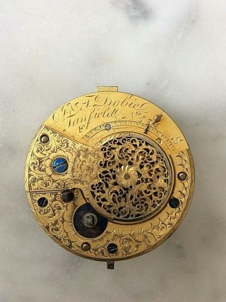 Pocket Watch Movement For Spares Antique J & T Dobie
