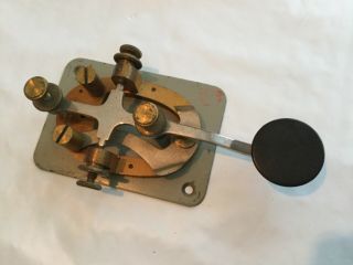 Antique Brass J.  H.  Bunnell Co.  Ny Telegraph Key Morse Code