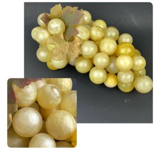 Vtg Mid Century Modern Lucite Acrylic Resin Grapes Pearly Gold 16 " 10 Lbs