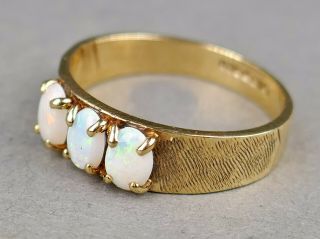 Fine Antique Art Nouveau 10k Yellow Gold Opal Ring Sz 6.  5