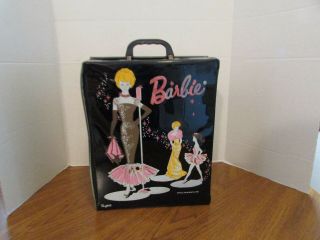 1962 Double Sided Barbie Carrying Case Closet Mattel With Barbie Doll & Clothes
