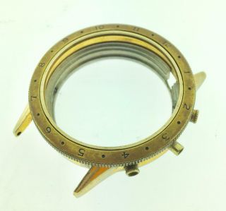 Vintage 38mm Jardur Chronograph Bezelmeter Valjoux 72 Gold Plate Case Bezel Part