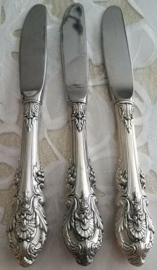 Wallace Sir Christopher Sterling Silver Butter Spreaders / Fruit Knives