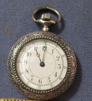 Antique 1890s - 1910 Ladies Sterling Silver Pocket Watch Parts