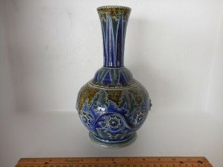 Antique Doulton Lambeth 1876 Art Nouveau Stoneware Pottery Vase " C " Marking