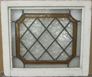 Midsize Old English Lead Stained Glass Window Bordered Diamonds 23.  75 " X 20.  75 "