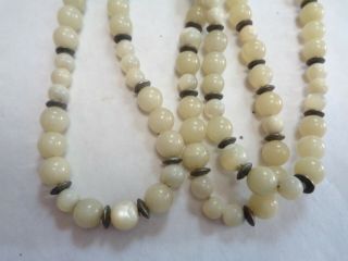 Antique 33 Inch Long Art Deco Mother Of Pearl Beaded Necklace