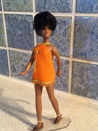 Vintage Topper Dawn Dale Doll In Orange Mini From Store Display