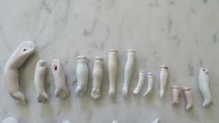 27 Antique Bisque Porcelain Doll ARMS/From Germany 1800 ' s/Mixed styles & sizes 5