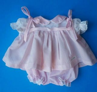 Vintage Cabbage Patch Doll Dress/panties Pink/white Gingham Shoulder Tie Clothes