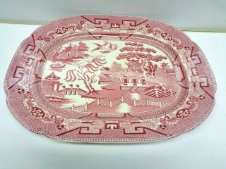 Antique Allerton Pink Willow Serving Platter Made In England