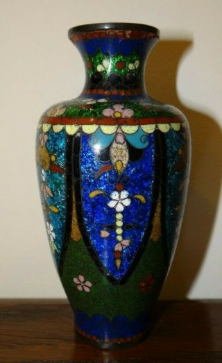 Antique Japanese Meiji Cloisonne Vase 12cm