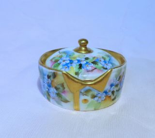 Antique Porcelain /china Rosenthal Bavaria German Stud Collar Button Box Germany