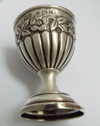 Rare Decorative English Antique 1904 Sterling Silver Egg Cup