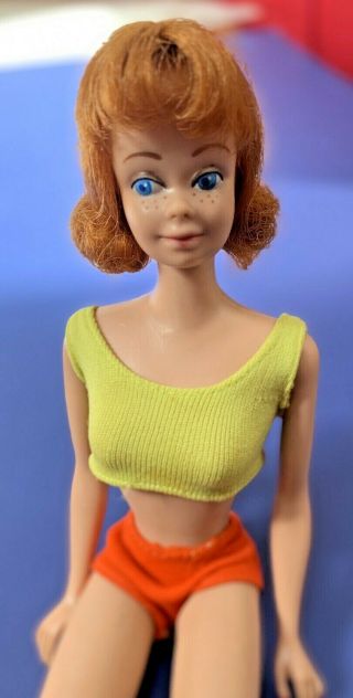 Vintage Barbie Titian Redhead Sl Midge Doll In Oss 0860 1964