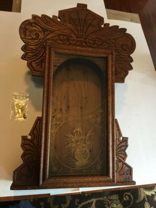 Antique Kitchen Clock Case With Hinged Glass Door,  With Catch Provided