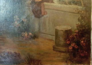 ANTIQUE OIL PAINTING ON CANVAS 