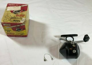 Vintage Zebco Model 44 Trigger Spin Spincast Fishing Reel W/box