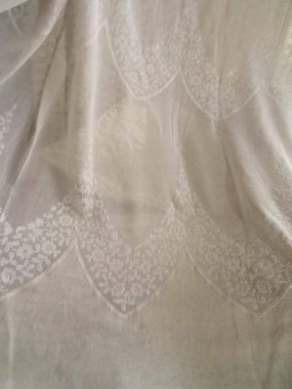 Fabulous Vintage/antique French Voile Embroidered Chateau Curtains