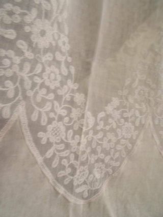 Fabulous Vintage/Antique French Voile Embroidered Chateau Curtains 6