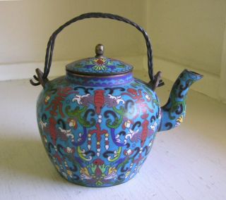 Chinese Qing Cloisonne Teapot Tong Shun Tang 5