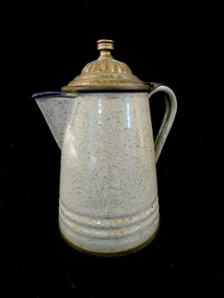 Antique Graniteware Enamelware Coffee Pot L&g Mfg.  Co.  Great For Display