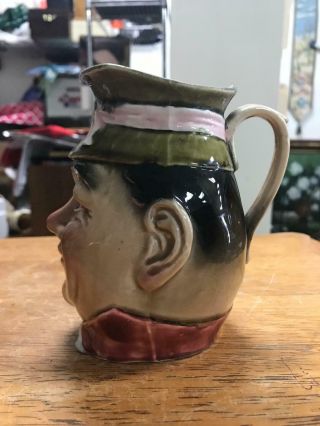 Vintage JOLLY MAN WITH CAP II Antique FRENCH MAJOLICA TOBY JUG 4