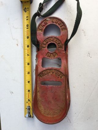 Vintage Dan Lurie Cast Iron Shoe Boot Foot Ankle Leg Weight Gym Workout Antique