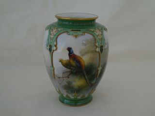 Antique Royal Worcester Hadley’s Porcelain Vase By A.  Shuck