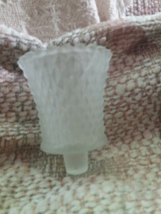 Vintage Home Interior 3 " Frosted Diamond Cut Glass Votive Candle Cup