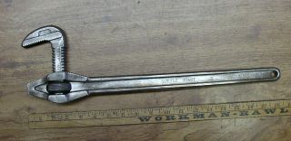 Antique Gtd Little Giant 18 " Offset Pipe Wrench,  Pat.  1,  052,  313,  Greenfield,  Mass.
