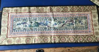 Antique Chinese Embroidered Textile Silk Robe Panel Sleeve