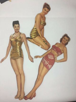 3 Esther Williams Pin - Up Vintage Paper Dolls,  Outfits,  Cut 1950s Movie Star 3