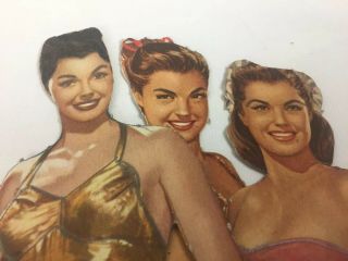 3 Esther Williams Pin - Up Vintage Paper Dolls,  Outfits,  Cut 1950s Movie Star 4
