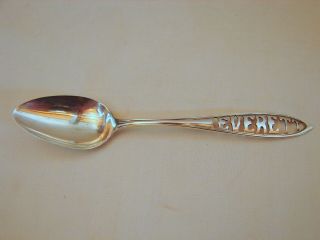 Old Everett,  Washington Sterling Souvenir Spoon,  Pierced
