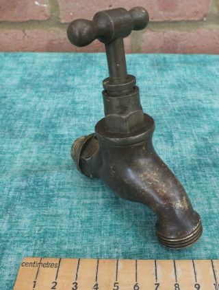 Reclaimed Vintage Solid Bronze Cold Water Tap Great Patina (2)