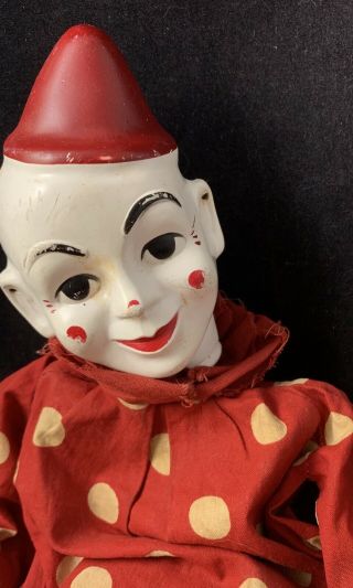Hazelle’s Maironette Clown Puppet 801 Teto Mime Doll Vintage Toy Restore Parts