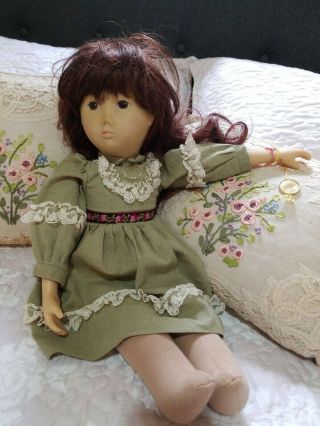 Vintage German Toys & Crafts 1980s Doll In Dress 20 "