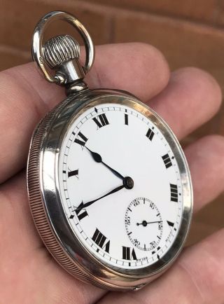 A GENTS FINE QUALITY ANTIQUE SOLID SILVER OPEN FACE POCKET WATCH,  1918. 7