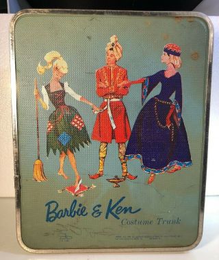 Vintage Mattel Barbie & Ken Costume Trunk Double Carrying Case Circa 1964 H1