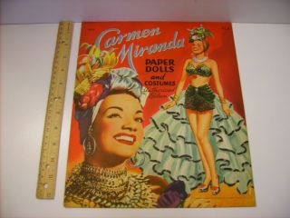 Vintage Saalfield 15 Cent Carmen Miranda Paper Dolls And Costumes 155810