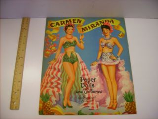 Vintage Saalfield 15 cent Carmen Miranda Paper Dolls and Costumes 155810 2