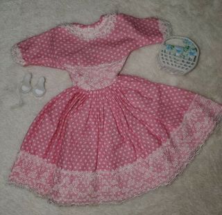 Vintage Barbie Clone Tammy Babs Wendy Pink Lace Polka Dot Dress Shoes Purse