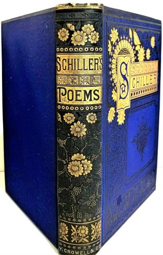 Antique 1880 Victorian Ornate Gilt Binding Edition Schiller 