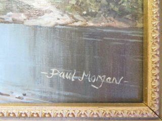 fine art old PAINTING oil landscape signed Paul Morgan 3
