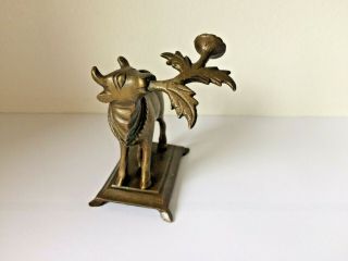 Antique Indian Brass Sacred Holy Cow With Calf Temple Statue