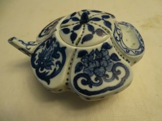 Unique - Shaped Antique Chinese Blue And White Ceramic Tea Pot