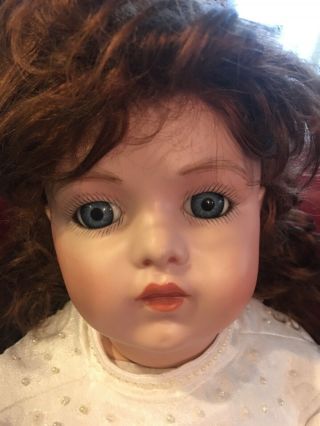 Vintage Collectible Porcelain Doll hand painted face and hand made beaded 4