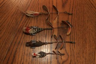 Vintage Fishing Lures Spinners - Pflueger Tandem Spinner Spoons Size 1 2 2/0